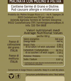 Antichi Grani TERMINI - prodotti da forno a Castelvetrano - Farina di grano duro TUMMINIA
